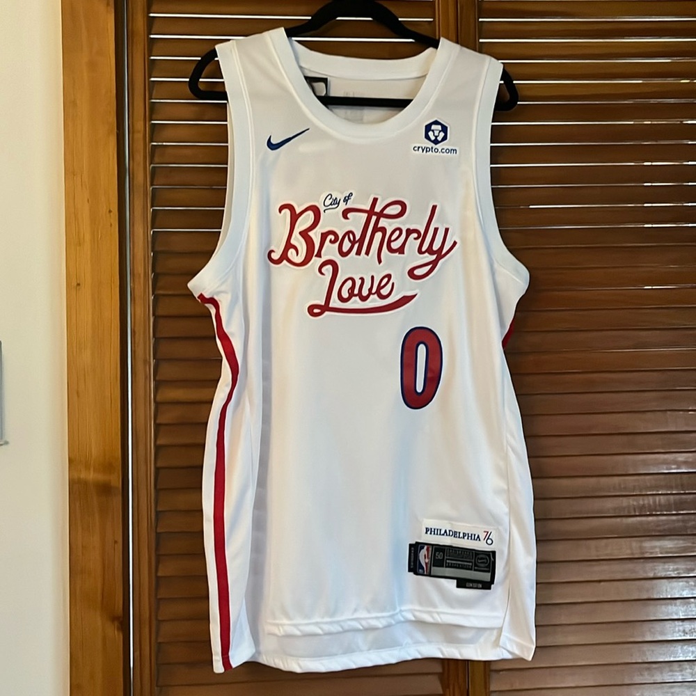Authentic 76ers Tyrese Maxey Brotherly Love Jersey - Men’s L